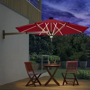 Payung dengan lampu led diperpanjang untuk dinding, payung baru desain tajam matahari untuk teras dapat ditarik