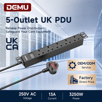 Unité de distribution d'alimentation PDU, 5 prises de type BS1363, interrupteur de surcharge, 13A 3250W, montage en rack pour centre de données, UKCA
