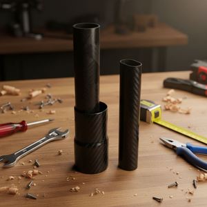 Surtido de Tubos de Fibra de Carbono 3K (Cuadrados/Rectangulares/Octogonales) de 5 mm de Espesor, Alta Resistencia, Trabajo a 200°C - Product Image 3