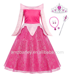 Costume da Principessa Aurora per <span class=keywords><strong>Bambina</strong></span> Travestimento Cosplay Abito da Festa di Compleanno e Ballo per Bambini 5 Pezzi - Product Image 3