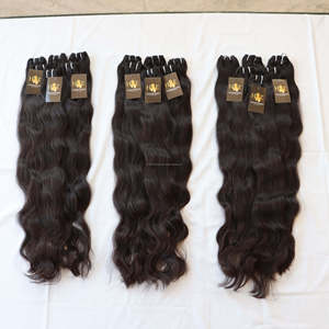 Lot de Cheveux Vierges 100% Naturels à Cuticules Intactes, Ondulés, Non Traités, Cheveux Humains Vierges Indiens de Temple, Fournisseurs d'Extensions Capillaires - Product Image 1