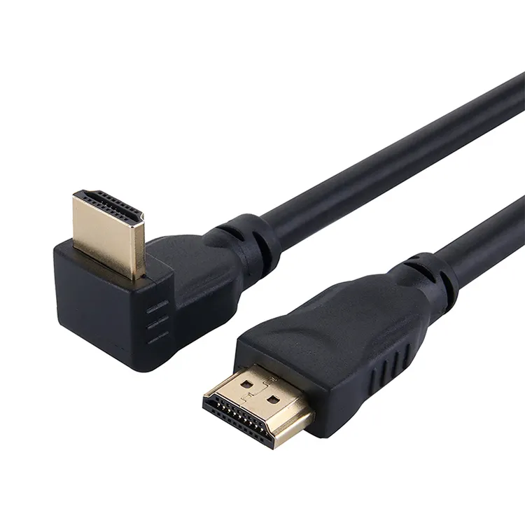 Single Color Mold Goldplated Right Angle Male To Male Best Hdmi 2.0 Cable For 4k