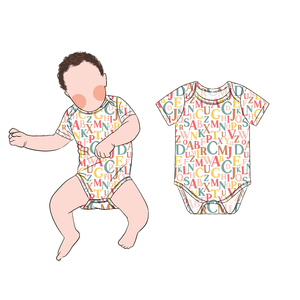 ชุดจั๊มสูทเด็กทารก Little Glow Kid ผ้าถักระบายอากาศดี แขนสั้น ติดกระดุมท้าย ชุดรอมเปอร์เด็ก ชุดบอดี้สูทเด็ก - Product Image 4