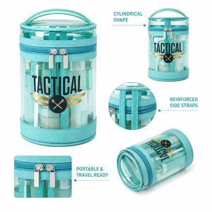 PVC Cylinder Cosmetic Organizer Clear <b>Toiletry</b> Bag Travel Makeup <b>Storage</b> Case for Beauty Products - Product Image 3