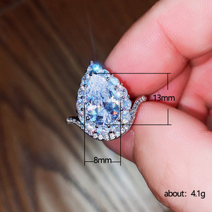 Anello a Forma di Goccia con Design a Pera, Anello Semplice da Dito per Donne - Product Image 5