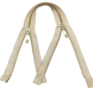 سحاب ذهبي عتيق مخصص مزدوج مفتوح من الطرفين 5 # 8 #   سحاب مزدوج الاتجاه قابل للعكس للملابس - Product Image 6