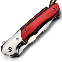 Cuchillo Plegable Táctico de Supervivencia con Mango de Madera y Acero 440c, Muestra Gratuita Personalizada - Cuchillo de Bolsillo Resistente para Camping y Caza