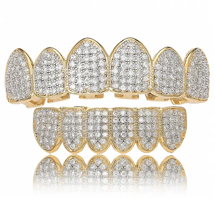 Hip Hop Teeth Grill Fashionable Women Gold Silver Color Plated Vampire Fang Teeth Grillz