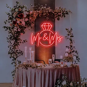 Produttore di lettere di illuminazione decorativa personalizzate in acrilico Led luci al Neon Mr & Mrs nozze insegne al Neon festa insegne al Neon
