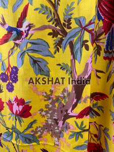 ม่านอาบน้ำผ้าฝ้ายธรรมชาติพิมพ์ลายดีไซน์บล็อกทอเทคนิคราคาถูกส่งออก - Product Image 3