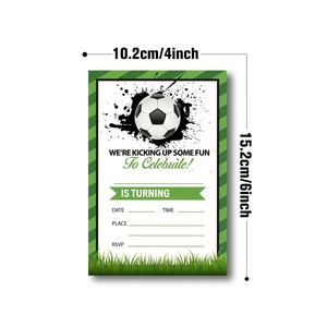 Fun <strong>Football</strong> Shaped Custom Greeting Cards Party <strong>Invitations</strong> for Teen Birthday Training Camp Events Colorful Digital Printing - Product Image 3