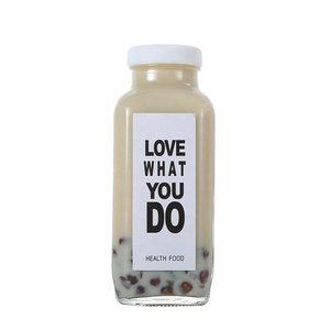 Bán Buôn 250Ml Pháp Vuông Sữa Chai Thủy Tinh Đồ Uống Bao Bì Kombucha Container Với Nhựa Nắp Vặn - Product Image 2