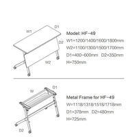 Table de formation extensible multifonctionnelle moderne en bois de haute qualité avec pieds en acier et roulettes