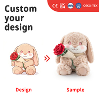 Peluche personnalisée en forme de chèvre avec cœur brodé personnalisé, cadeau pour la Saint-Valentin et promotions de marque