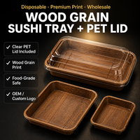 Barquette à sushi en papier kraft écologique avec couvercle transparent, boîte jetable de qualité alimentaire pour sushi, dessert, salade, à emporter, impression offset