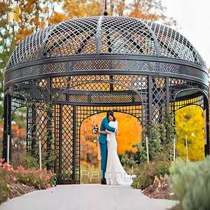 Decoración <span class=keywords><strong>de</strong></span> la boda al aire libre Gazebo <span class=keywords><strong>de</strong></span> <span class=keywords><strong>hierro</strong></span> <span class=keywords><strong>forjado</strong></span> Diseños Pérgola <span class=keywords><strong>de</strong></span> jardín para la venta - Product Image 1
