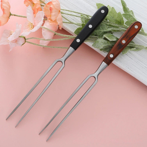 Couteaux et accessoires de cuisine en acier inoxydable pour barbecue, manche en bois, couteau et fourchette à brochettes en forme de U pour bœuf et agneau, pour extérieur - Product Image 5