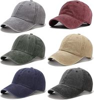 Sombreros de papá unisex personalizados, gorra de béisbol Vintage de Color sólido, logotipo impreso, vaquero lavado, sombrero de 5 paneles, Jersey Oxford Terry para deportes