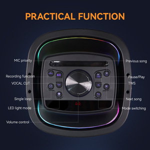 Enceinte audio Bluetooth TBFIT, double woofer, son <span class=keywords><strong>professionnel</strong></span>, active, pour discothèque, <span class=keywords><strong>DJ</strong></span>, fêtes en plein air, karaoké, avec éclairage RGB - Product Image 6