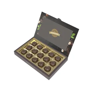 Kağıt ızgaraları küçük tatlı çikolata şekerleme kutusu toptan tasarım boş hediye lüks çikolata kutuları ambalaj