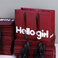 Sacs cadeaux de luxe 2026 personnalisés avec logo, impression intégrale, en papier écologique laminé, avec poignée en ruban pour vêtements
