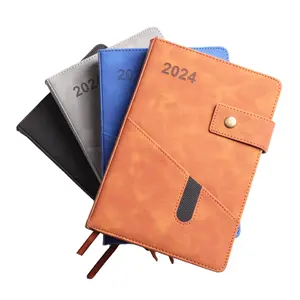 Großhandel 2024 Soft Leather Cover Planner Notizbuch Hardcover-Tagebuch Notizbuch Journal Leder Reisende Journal Notizbuch