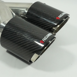 Embout d'échappement universel double FAIZJUNBEN, côté droit, finition brillante en fibre de carbone, embout de silencieux d'échappement quadruple - Product Image 5