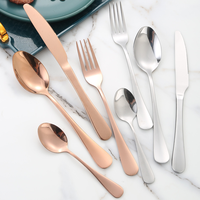 Ensemble de 24 couverts réutilisables en acier inoxydable avec boîte cadeau pour restaurant, hôtel, banquet, vente en gros
