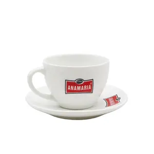 Cốc cà phê cá nhân tùy chỉnh in trắng gốm cốc cà phê và đĩa tách trà đặt