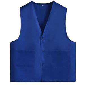 Work Uniform Vest Orange Polyester Fiber Three Button Front Pockets For Workwear - Product Image 3