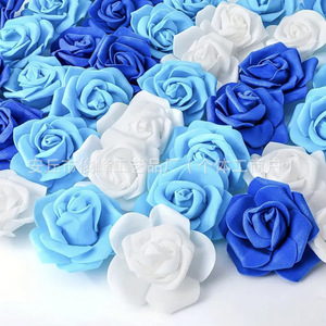 Roses artificielles en plastique PE réalistes et douces, faites à la main, 6,5 cm, petites fleurs artificielles pour Thanksgiving et remise de diplômes, couronnes de desserts DIY - Product Image 2