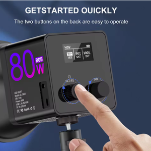 MAMEN 80W RGB COB Lumière vidéo pour studio d'éclairage <span class=keywords><strong>photographique</strong></span> Photo & Vidéo Live <span class=keywords><strong>Effet</strong></span> stroboscopique - Product Image 5