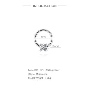 Boucle d'oreille manchette en argent 925 pour femme, motif pétale pavé de moissanite, piercing de cartilage, style Daith, bijou tendance, cadeau de mariage - Product Image 6
