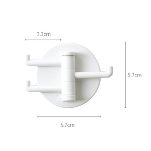 Adhesive Wall <b>Hooks</b> White Two Pack Round Punch Free Multi Functional Kitchen Bathroom Storage <b>Hook</b> - Product Image 5