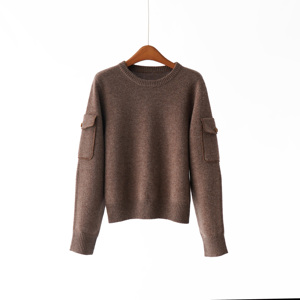 2025 A/W Mới 100% Cừu Len Cũ Tiền Phong Cách Áo Thun Áo Len Thiết Kế Cảm Giác Tay Áo Túi Tiên Tiến Cảm Giác Hàng Dệt kim - Product Image 1