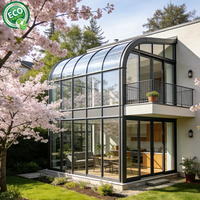 Solárium de Cristal para Patio, Invernadero, Estructura de Aluminio, Techo Curvo
