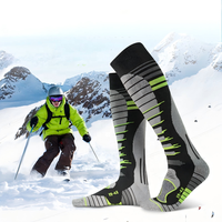 Chaussettes de ski thermiques montantes personnalisées avec LOGO, pour jeunes hommes et femmes, 30 % laine mérinos, soutien de la voûte plantaire, coussinées, respirantes, antidérapantes