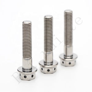 Usine en gros M8 titane pré-percé hexagonale bride boulon Gr5 Grade pour moto essieu avant <span class=keywords><strong>fil</strong></span> de sécurité - Product Image 6