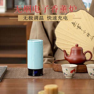 <b>Ceramic</b> Electric Incense Burner With Digital Display For Home And Car Use Aromatic <b>Diffuser</b> Timer Temperature Control - Product Image 5