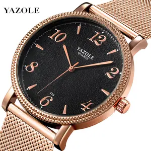 Yazole 439นาฬิกาควอตซ์สำหรับผู้ชาย,นาฬิกาข้อมือกิจกรรมสายหนังกันน้ำจอแสดงผลอนาล็อกดีไซน์นาฬิกาธุรกิจแบบเรียบง่าย