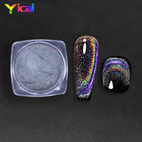Poudre de gel pour ongles YICAI 9D effet œil de chat, pigment holographique magnétique, couleur changeante, pigment laser arc-en-ciel, revêtement en oxyde de fer