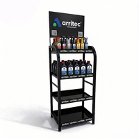 Exhibidor de Aceite de Motor Metálico con Logotipo Personalizado de Fábrica OEM ODM, Estante de Exhibición de Lubricantes, Soporte de Exhibición de Aceite de Motor para Cadenas de Tiendas