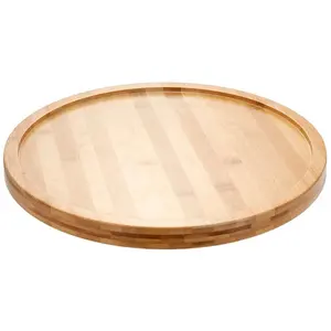 बांस लकड़ी आलसी सुसान रसोई पेंट्री कैबिनेट के लिए Turntable टेबल 14 "व्यास कुंडा प्लेट लकड़ी या बांस (14 इंच बांस