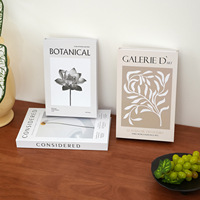 Lot de faux livres décoratifs rectangulaires à motifs botaniques, à assembler, en papier creux, pour la décoration intérieure
