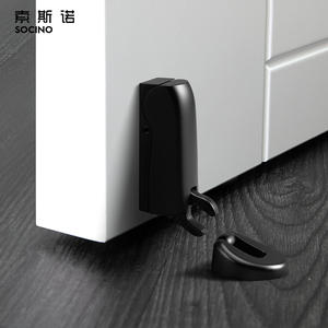 Fermaporta Idraulico Nero dal Design Moderno in Lega di Zinco, Installazione a Incasso per Porte in Legno, per Hotel, con Smorzamento in Acciaio Inossidabile - Product Image 5