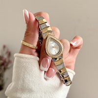 Montre Scottie 9809 en acier inoxydable, forme goutte d'eau, luxe, mouvement MIYOTA, résistante à l'eau 3 ATM, bracelet avec fermoir papillon, élégante et décontractée