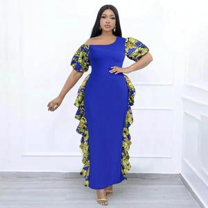 blue ankara dress Bekky Ankara Maxi Dress