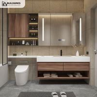 Buildgres-Armoire de salle de bain fonctionnelle à porte unique, pour vanité de salle de bain utilitaire
