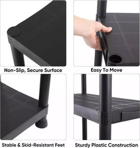 Estantería de Plástico para Almacenamiento en Casa, Garaje o Almacén, sin Tornillos, de 4 Niveles, con 5 Estantes - Product Image 2