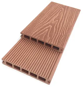 Hardwood Flooring WPC 3D Embossed Wood Grain Composite Decking Outdoor Plastic Wood Panel 150*25mm